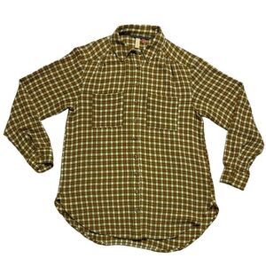 Pilcro Anthropologie Women's Plaid Button Down Shirt Green Pink Size XS